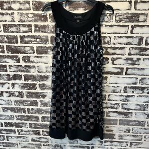 Scarlett Nite Black and Silver Sequin Sleeveless Dress Size 14